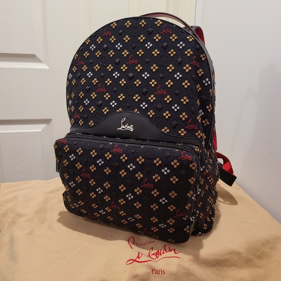 CHRISTIAN LOUBOUTIN Blackloubi Metallic Embroidered Backpack - UNISEX - Picture 2 of 8